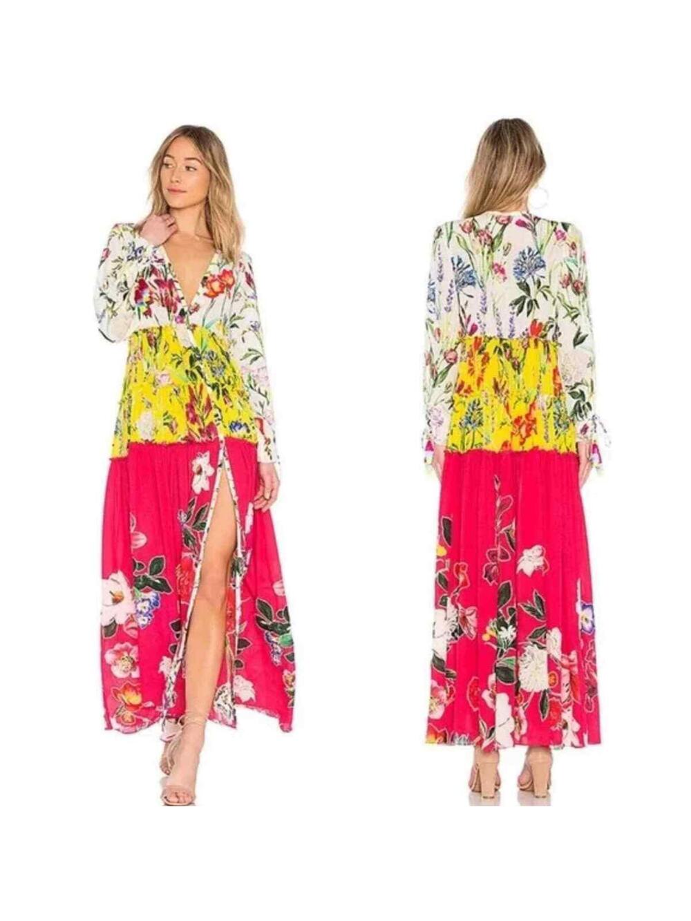 Rococo Sand Tiered Silk Maxi Dress